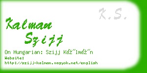 kalman szijj business card